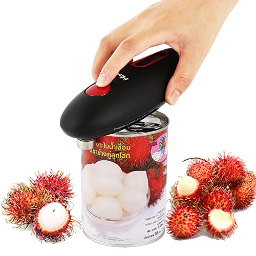 Hanchen Ouvre-boîte électrique One Touch avec 2 piles AA - Bords lisses et sûrs - Convient à la plupart des tailles - Convient aux mains faibles, à l'arthrite et aux personnes âgées - Noir Cover