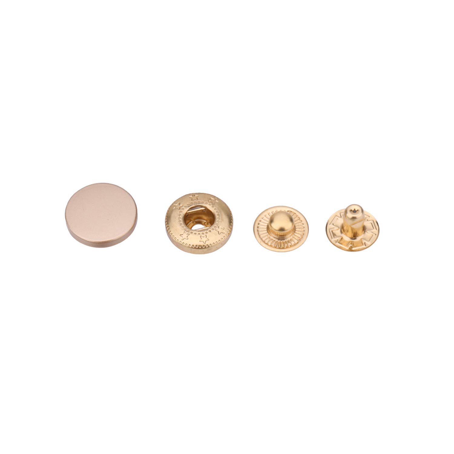 WedDecor 100 Bottoni Automatici A Molla 12mm 4 Parti - Bronzo, Ottone Resistente Per Cucito Creativo E Riparazioni - 2