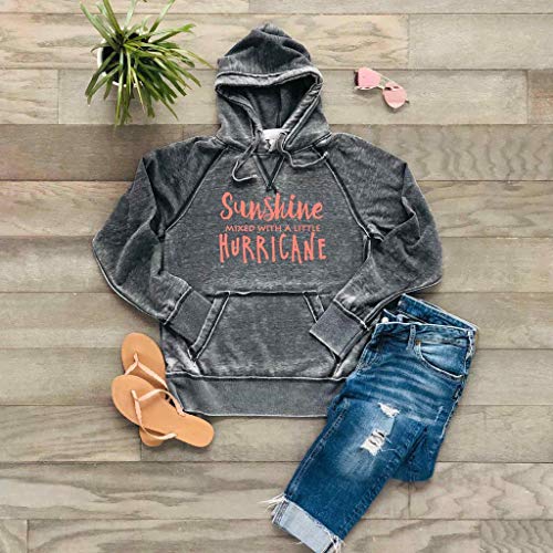 Sunshine mixed with a little Hurricane Shirt Hoodie Soft Comfortable Lightweight Burnout Hooded Sweatshirt, Dark Grey4
