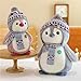 Herfair Kuscheltier Pinguin Plüschpuppe mit Kapuze Geschenk (27cm, Grau)