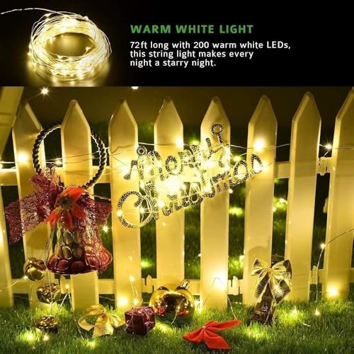 BOLWEO Ghirlanda luminosa solare, 20 m, 200 LED