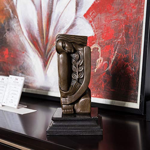 Estatua femenina abstracta de bronce moderno 9.6 in miniatura 3