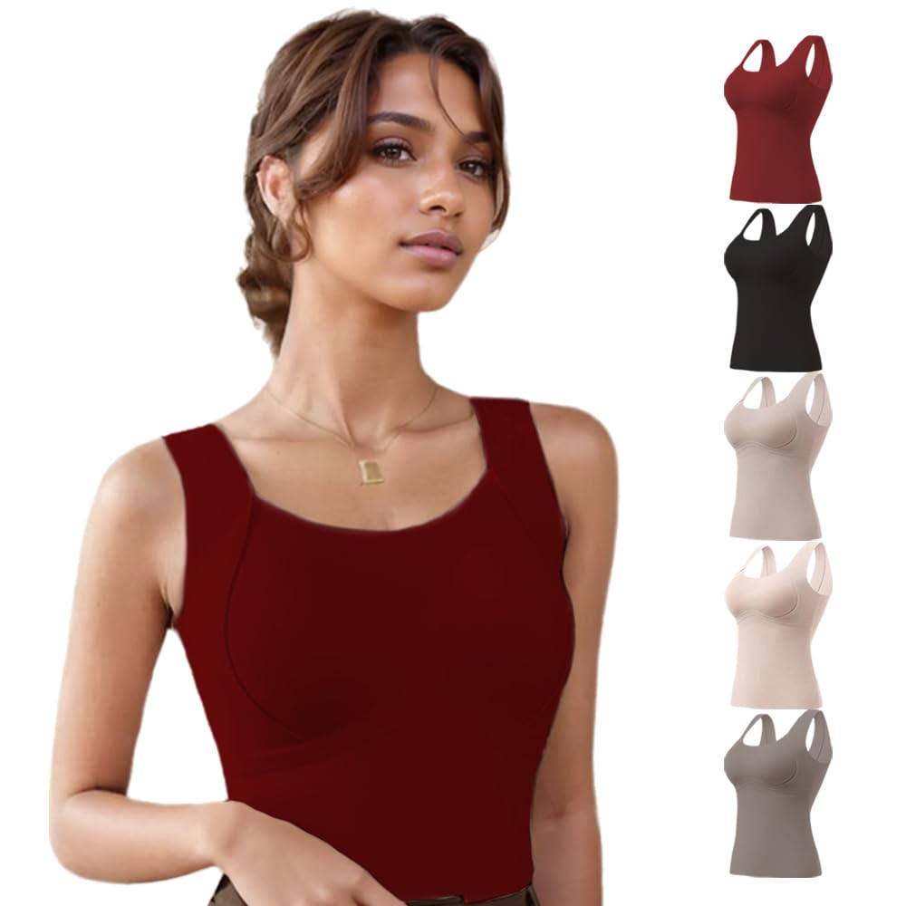 Canotta calda ispessita con reggiseno a mensola, biancheria intima da donna in cotone caldo strato di base