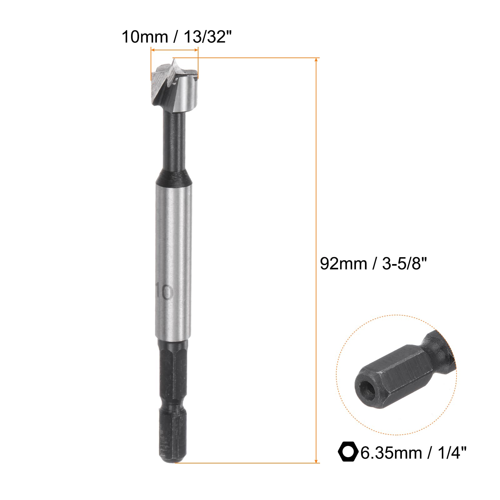 HARFINGTON 2pcs Forstner Drill Bits 10mm (13/32