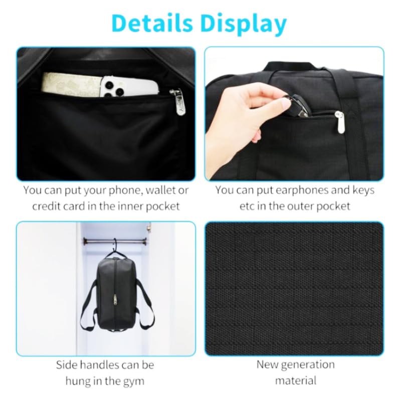 Compact Folding Travel Duffle Bag, 1.9 lbs, 14 x 10 x 3 in Folded Size4