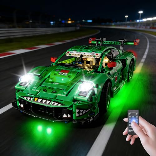 Kyglaring Light Kit Compatible with Lego Porsche 911 GT3 R Rexy AO Racing Car 42224 Building Blocks, Upgrade Remote Control, Lights Only, Model Set Not Included