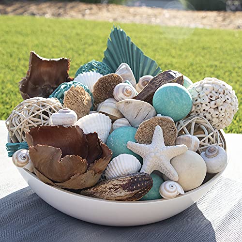 image for ANDALUCA Botanical Netti Bag Turquoise Seashell Potpourri | Beach Home