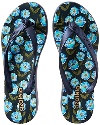 Tamanco Mari Print Light, Azaleia, Feminino, Azul Jeans, 35