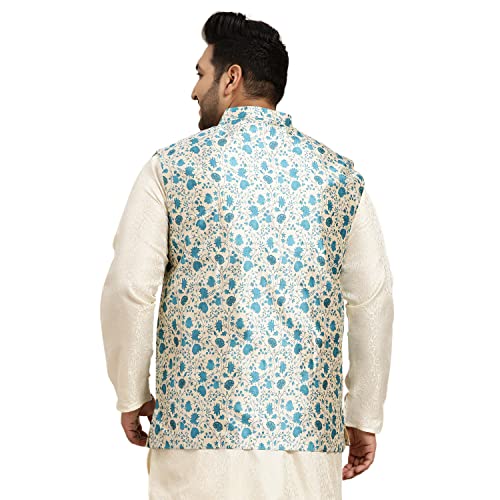 Sojanya PLUS (Since 1958), Men's Silk Blend Printed Nehru Jacket3