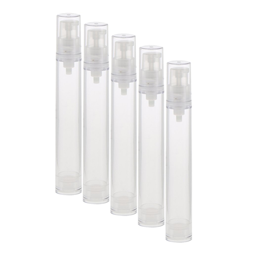 MAXBELL 5 Pieces 15ml Pump Empty Airless Tubes Cosmetic Cream Lotion Travel Bottles