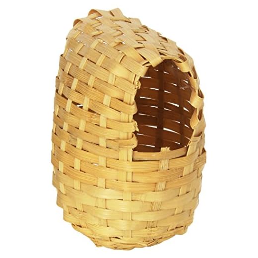 Prevue Pet Products BPV1155 Bamboo Covered Breeding Nest Hut for Birds, Large