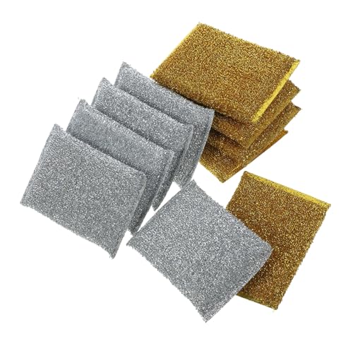 SOLUSTRE 10 pièces Lot de Chiffons de Cuisine Réutilisables Éponges pour Nettoyage des Plats et Surfaces Dorés Argentés