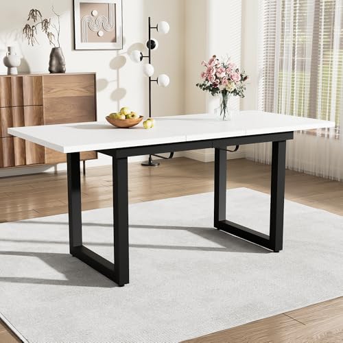 AilZylphera Esstisch ausziehbar 140/180 x 80 x 75 cm,Esszimmertisch/Küchentisch für 4–8 Personen, Couchtisch/Holztisch im Industrie-Stil,Ausziehtisch für Küche,Wohnzimmer, Esszimmer oder Büro (Weiß) AilZylphera Esstisch ausziehbar 140/180 x 80 x 75 cm,Esszimmertisch/Küchentisch für 4–8 Personen, Couchtisch/Holztisch im Industrie-Stil,Ausziehtisch für Küche,Wohnzimmer, Esszimmer oder Büro (Weiß)