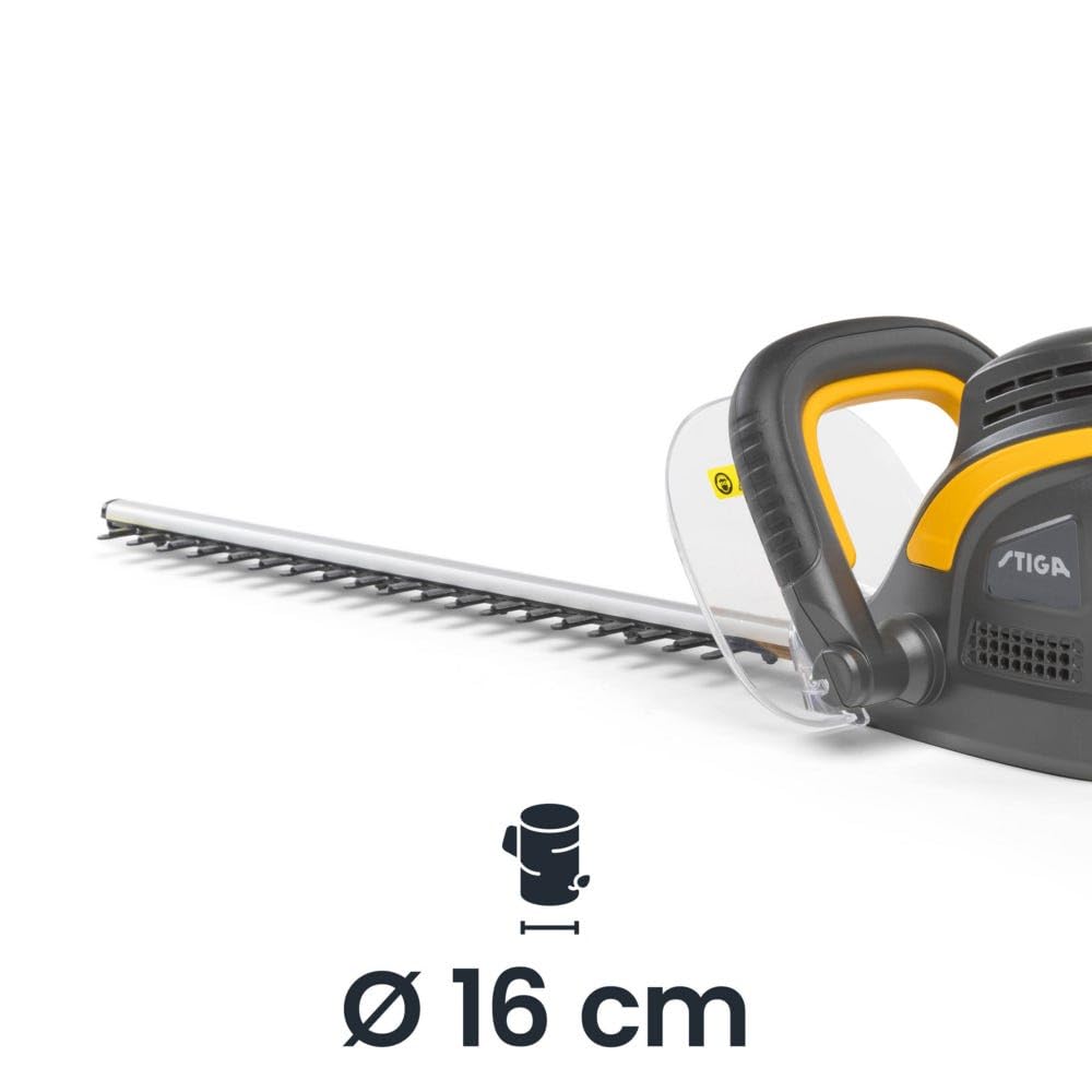STIGA HT 105c - Cortasetos eléctricos (500 W), doble hoja 51 cm, espaciado de los dientes, 15 mm, peso 3 kg