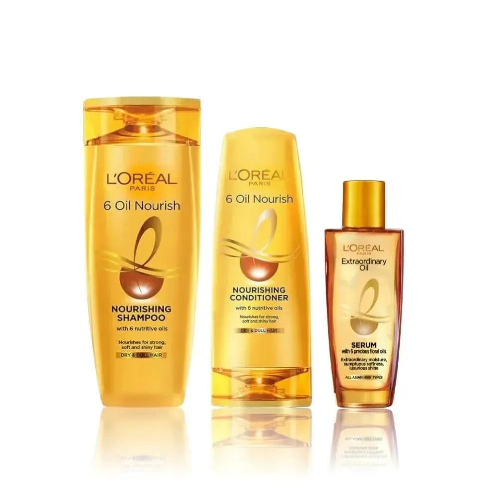 Loreal 6 Oil Shampoo 180ml + Conditioner 180ml + Hair Serum 30ml-image-2