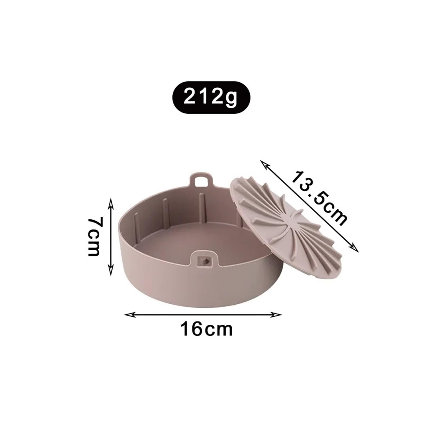 Genérico Bandeja for Hornear de Silicona for freidora | Silicona versátil, resistente al calor, antiadherente, fácil de limpiar.(16cm Split Brown)