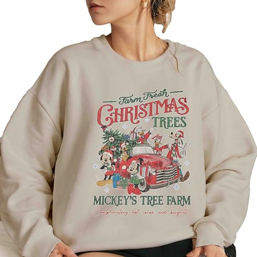 Retro Farm Fresh Sweatshirt, M. ickey's Tree Farm, M. ickey And Friends Christmas, Christmas Family, Christmas Gift, Xmas Sweater, Holiday Sweatshirt