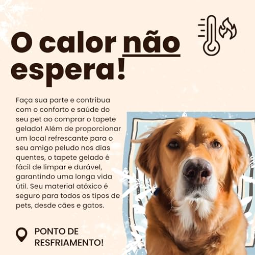 Tapete Azul Gelado G 50x 90 cm Verão p Cachorro Médio E Grande Porte