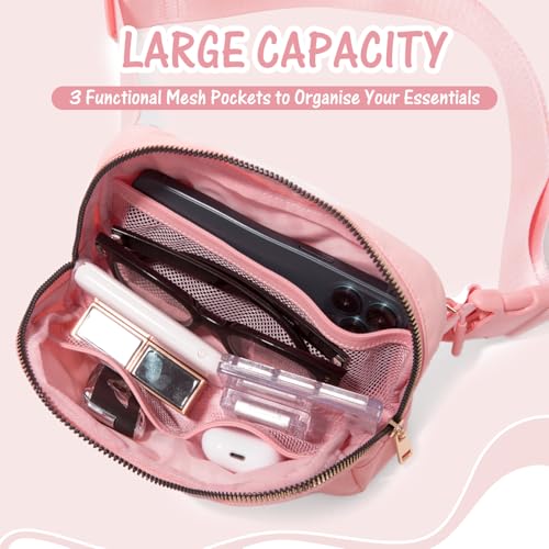 Image of Personalized Initial Crossbody Bag Fanny Pack Purse for 6-12 Year Old Girls - Birthday Gift for Sister, Daughter, Teen - Trendy Preppy Stuff (Light Pink-N)
