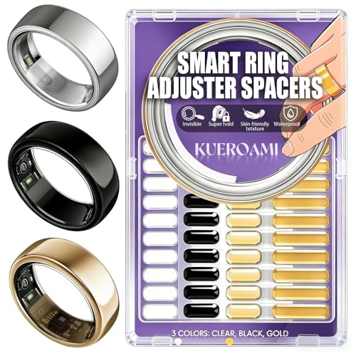 Smart Ring Size Adjuster for Loose Rings 120Pcs Silicone Spacer Inserts for Oura/Galaxy/RingConn/Ultrahuman Reduces 0.2-2 Sizes Sensor-Friendly Waterproof 3 Colors (Gold Black Clear)