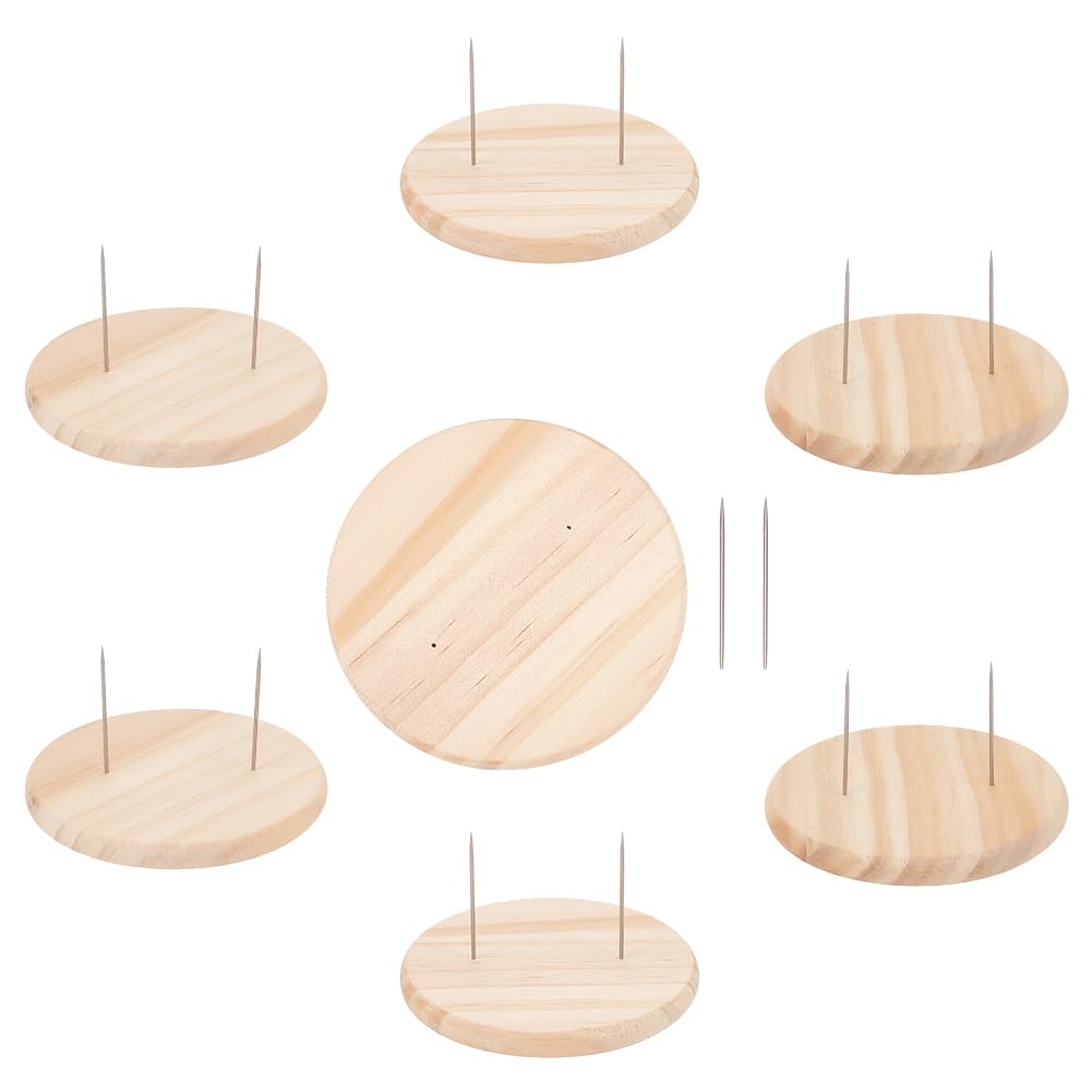 FREEBLOSS supporti per bambole all'uncinetto 8 cm doppio ago in acciaio supporto in feltro con base in legno