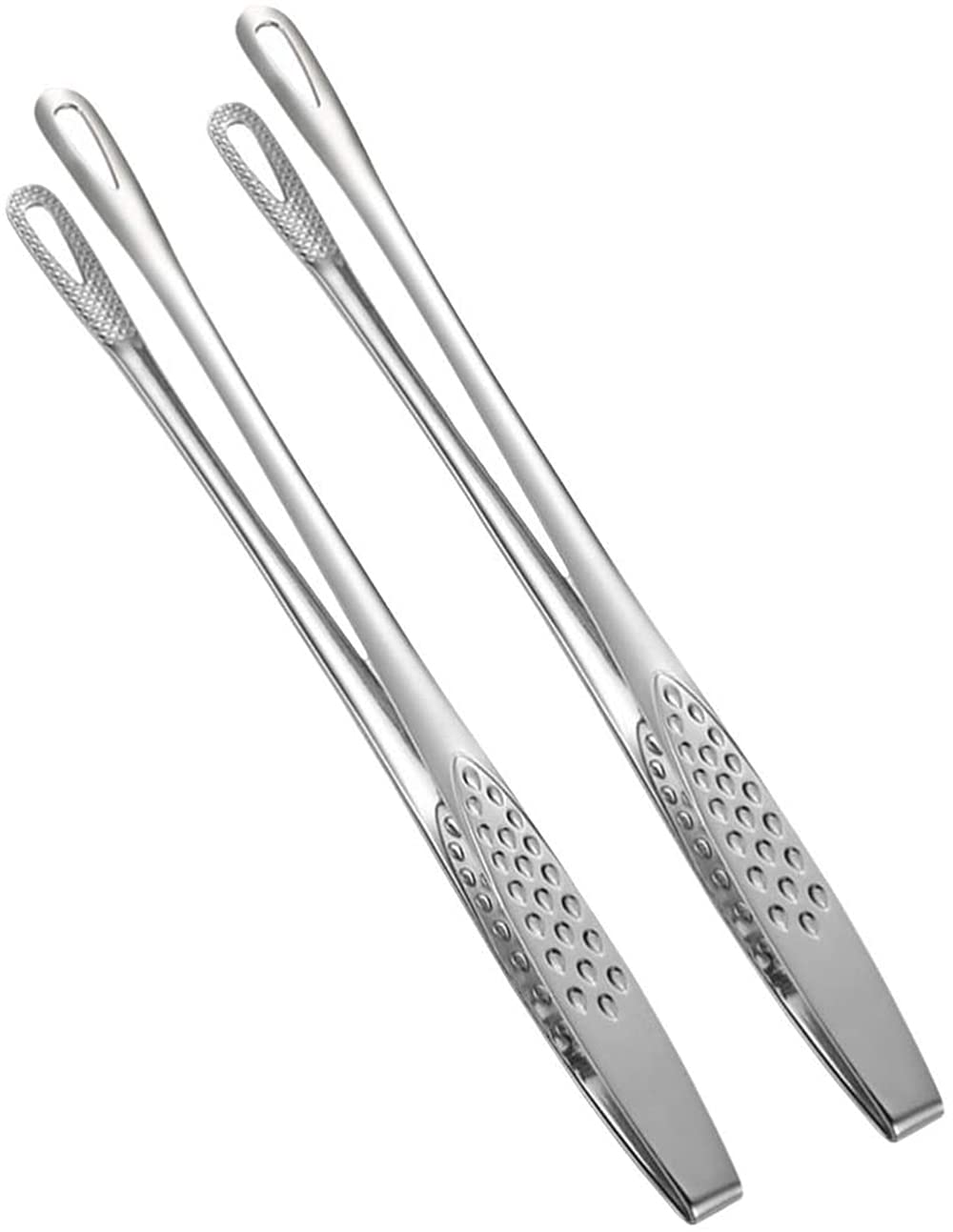 ELECDON Food Tongs, Stainless Steel Tongs Cooking Tongs Kitchen Tongs Bread Toaster Tongs Grill Barbecue Tongs For Cooking Serving Anti-Heat Bread Clip 2 Pcs (11 Inch)