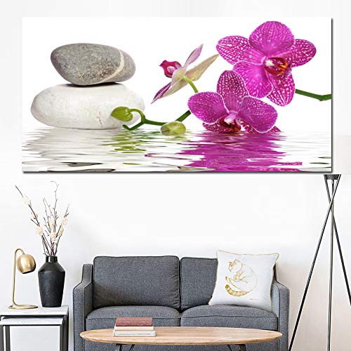 Peinture sur toile orchidée violette pour une atmosphère douce et apaisante