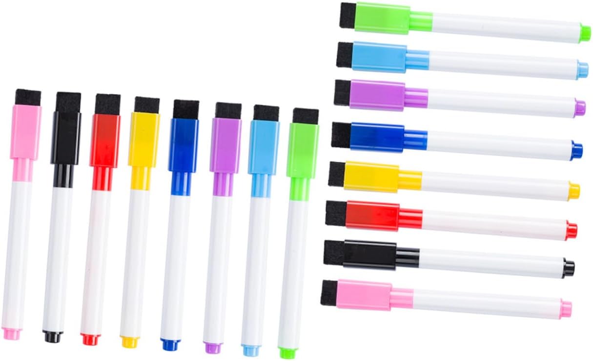 18pcs Whiteboard Pen Dry Erase Eraser Magnetic White Board Dry Wipe Markers Students Marker Pen Professional Whiteboard Marker Portable Whiteboard Marker Pens Markers Abs