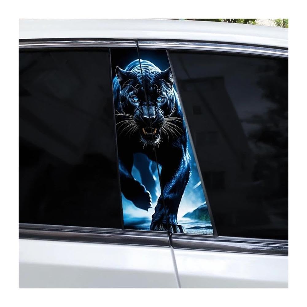 Decorative Items 2pcs Car B Pillar Waterproof Decal Vinyl DIY Ferocious Animal(M)