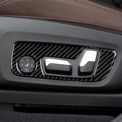 Image of 2PCS Seat Adjustment Knob Switch Buttons Cover Trim Carbon Fiber Decal Sticker fits for BMW X3 G01 X4 G02 X5 G05 X6 G06 2018-2024 Accessories (Style B)