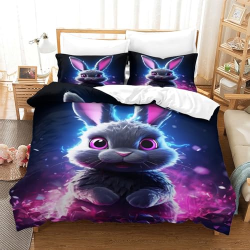 Housse de couette lapin 3D douce et lisse pour peau sensible