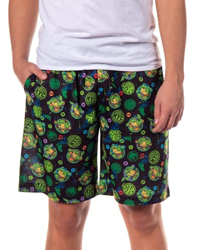 Nickelodeon Teenage Mutant Ninja Turtles Pajama Shorts TMNT Men's NYC Soft Lounge Bottoms