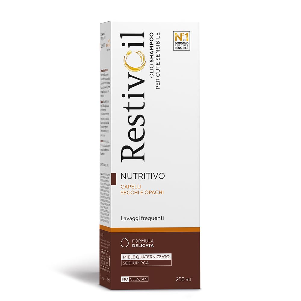 RestivOil Shampoo Fisiologico Nutriente per Capelli, Olio Fisiologico con Azione Idratante Protettiva e Riparatrice, per Capelli Secchi e Opachi, 250 ml