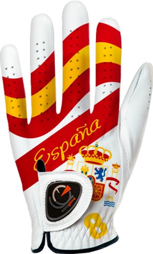 Flag_Spain Men's Golf Glove (White)