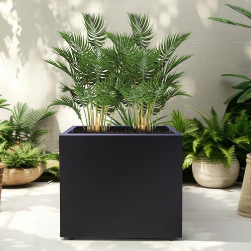 Zezgeuro Metal Planter Box Rectangular Block - 12 ×12×12IN No