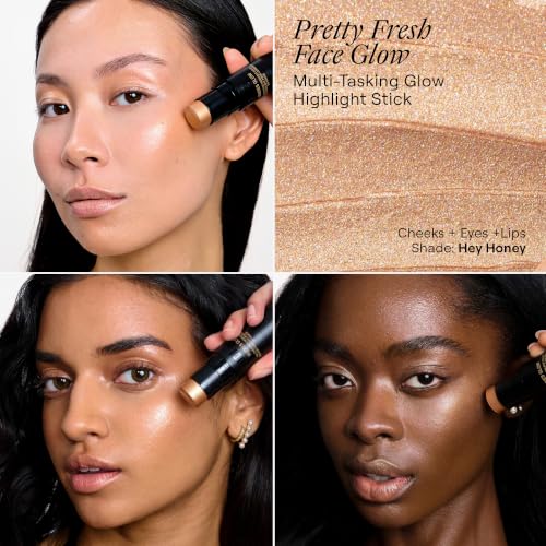 Image of Nudestix Nudies Glow Highlighter Stick - Multi-Use Cream Highlighter for Cheeks, Eyes & Body with Built-In Brush | Dewy, Radiant Finish | Clean, Vegan & Travel-Friendly Makeup