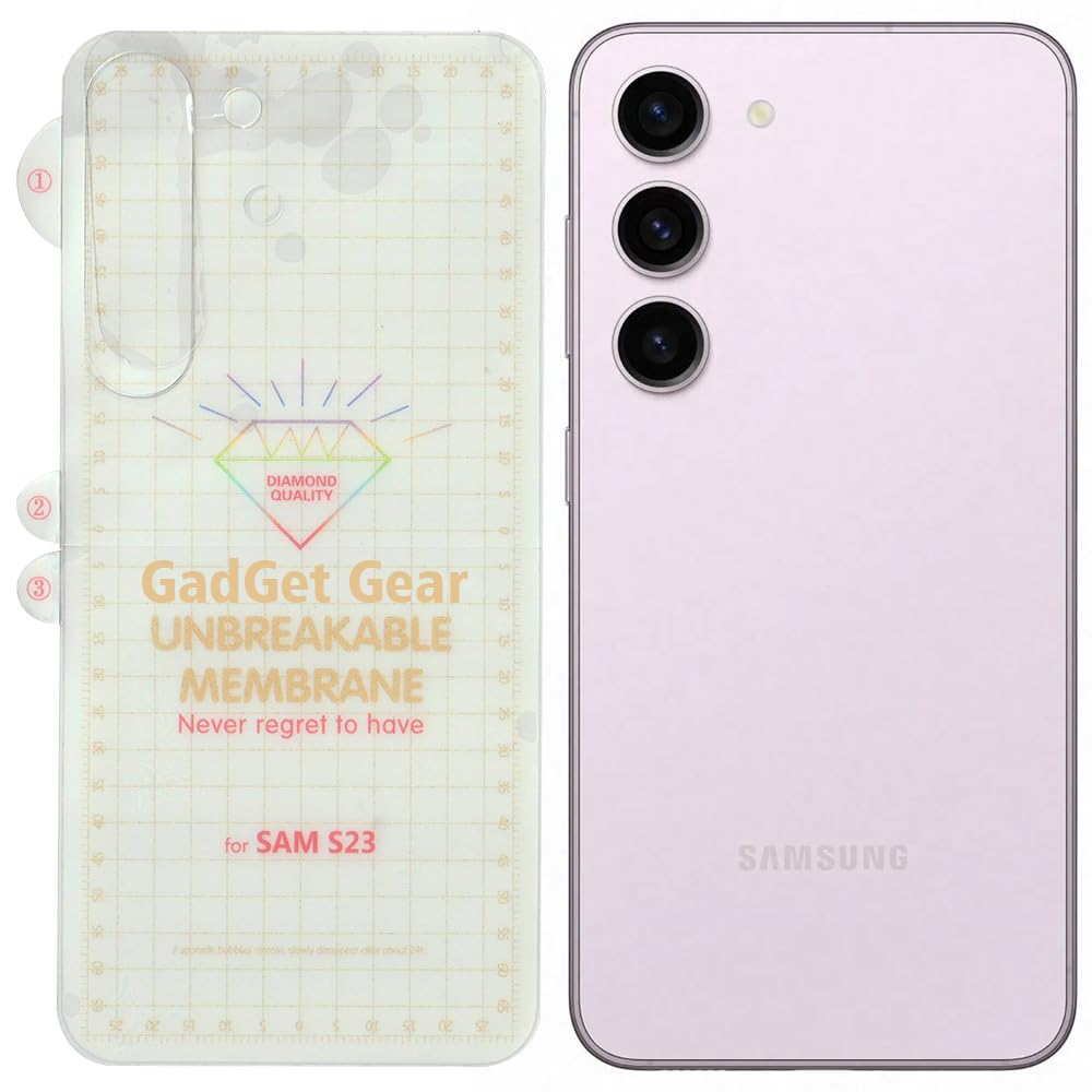 GADGET GEAR Samsung Galaxy S23 Clear Back Unbreakable Screen Protector Hydrogel Membrane Supports Fingerprint Scanner Covers Back Screen With Edge to Edge Coverage and Easy Installation (B0D9H4LGJB) Amazon Price History, Amazon Price Tracker