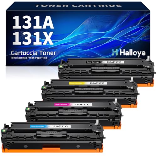 Halloya 131X Cartucho de Tóner Compatible para HP 131X 131A CF210X CF211A CF213A CF212A para HP LaserJet Pro 200 Color MFP M276nw MFP M276n M276 M251 M251n M251nw ( Pack de 4)