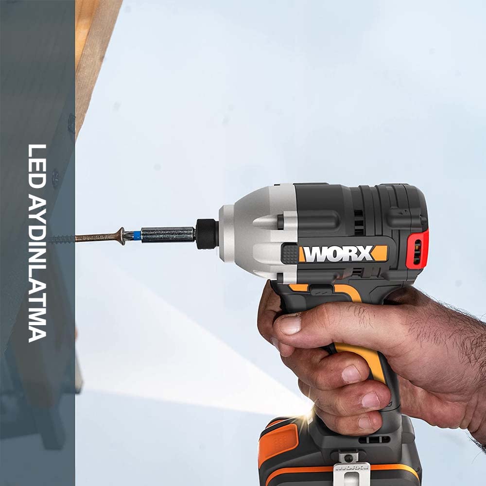 WORX WX261.9 Akumulatorowa Wkrętarka Udarowa 20 V, Wydajna, Bezszczotkowa Wkrętarka Akumulatorowa do Wkręcania, bez Akumulatora i Ładowarki