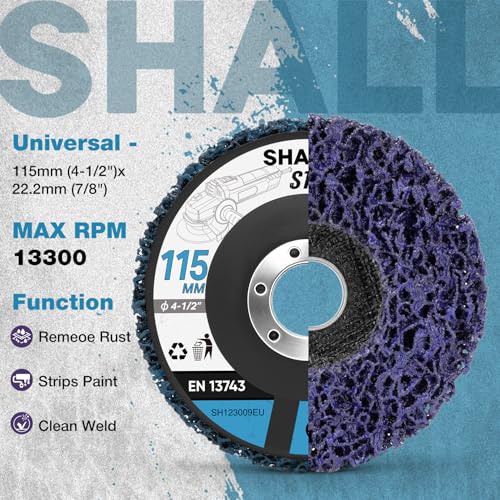 SHALL 6 Stück Schleifscheiben,115 mm (4,5 Zoll), für Innendurchmesser 22,2 mm (7/8) Winkelschleifer, Grobschleifscheiben
