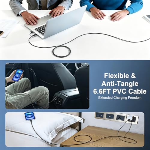 Image of Verilux PD 240W Type C Cable Fast Charging with 480Mbps Data Sync 6.6FT | Multi C Type Charger Cable with USB-C & Lighting Connectors and USB-A /USB-C Input for iPhone 17 /16 /15, Galaxy S26 /S25 /S24
