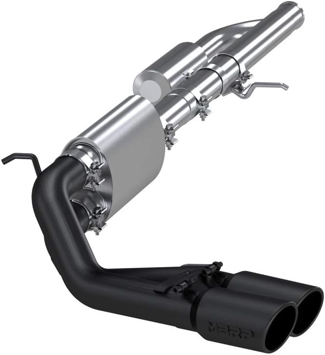MBRP S5081BLK Exhaust System Cat Back (2009-UP Chev/GMC 1500 Silverado, Pre-Axle Dual Outlet, Black Coated)