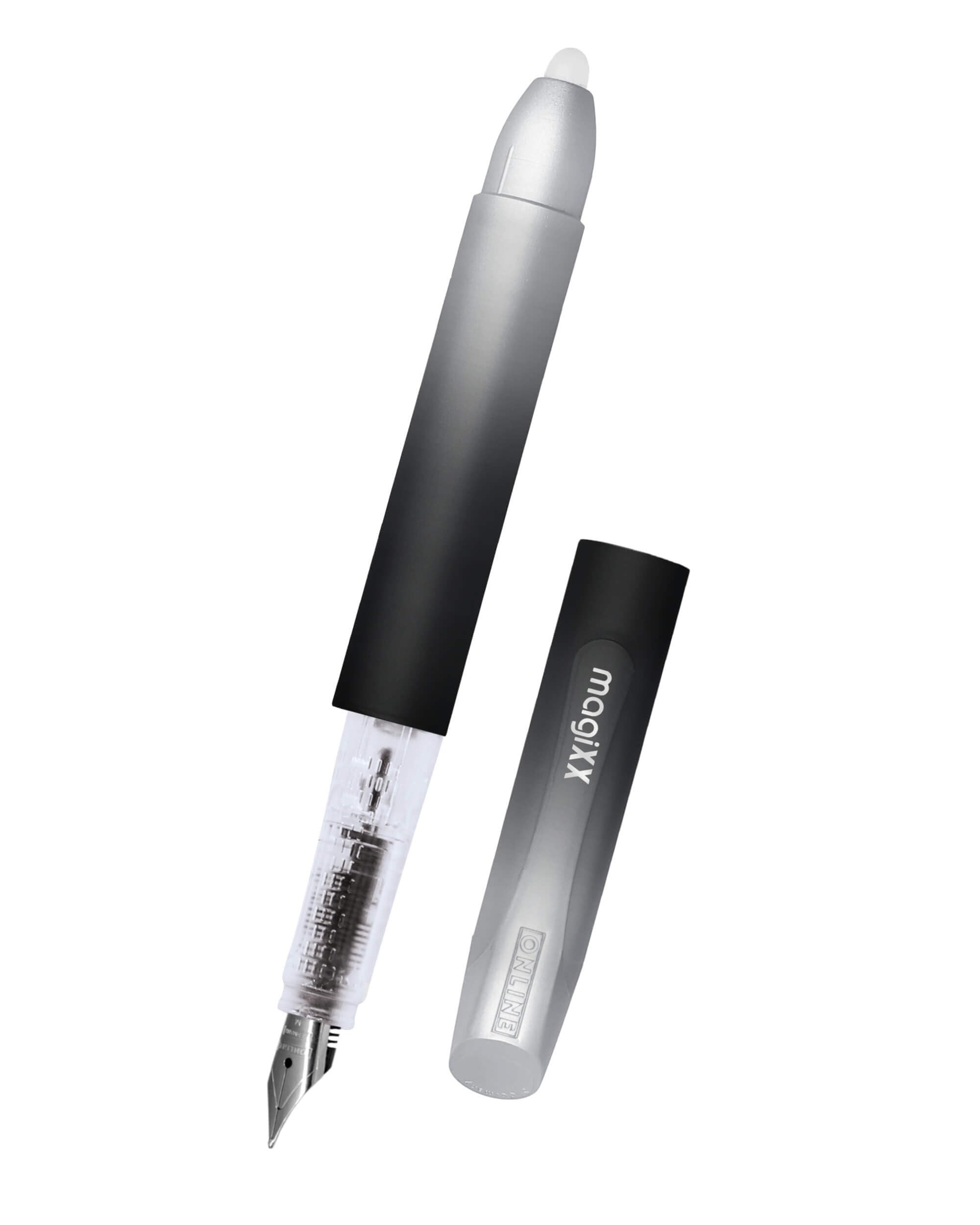 Online MagiXX Dark Shadow Fountain Pen with Erasable Blue Ink I Includes 1 MagiXX Cartridge I Write, Erase & Correct in One I Fountain Pen as a Gift for School and University