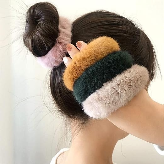 Image of GITGRNTH Soft Cotton Hair Ties for Women - No Damage Elastic Hair Bands - Durable Rubber Band for Women - Ideal Ponytail Holders - Comfortable Hair Accessories - Gentle on All Hair Types - Perfect for Thick and Thin Hair - Scrunches for Women - Kids Hair Rubber Band