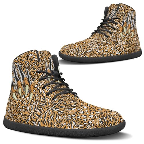 Image of Fashion Print Womens Mens High Top Barefoot Sneakers Flat Shoes