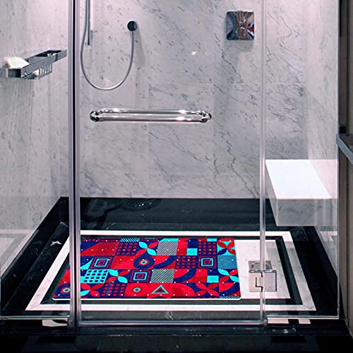 Tapis de baignoire sécurisé géométrique à ventouses