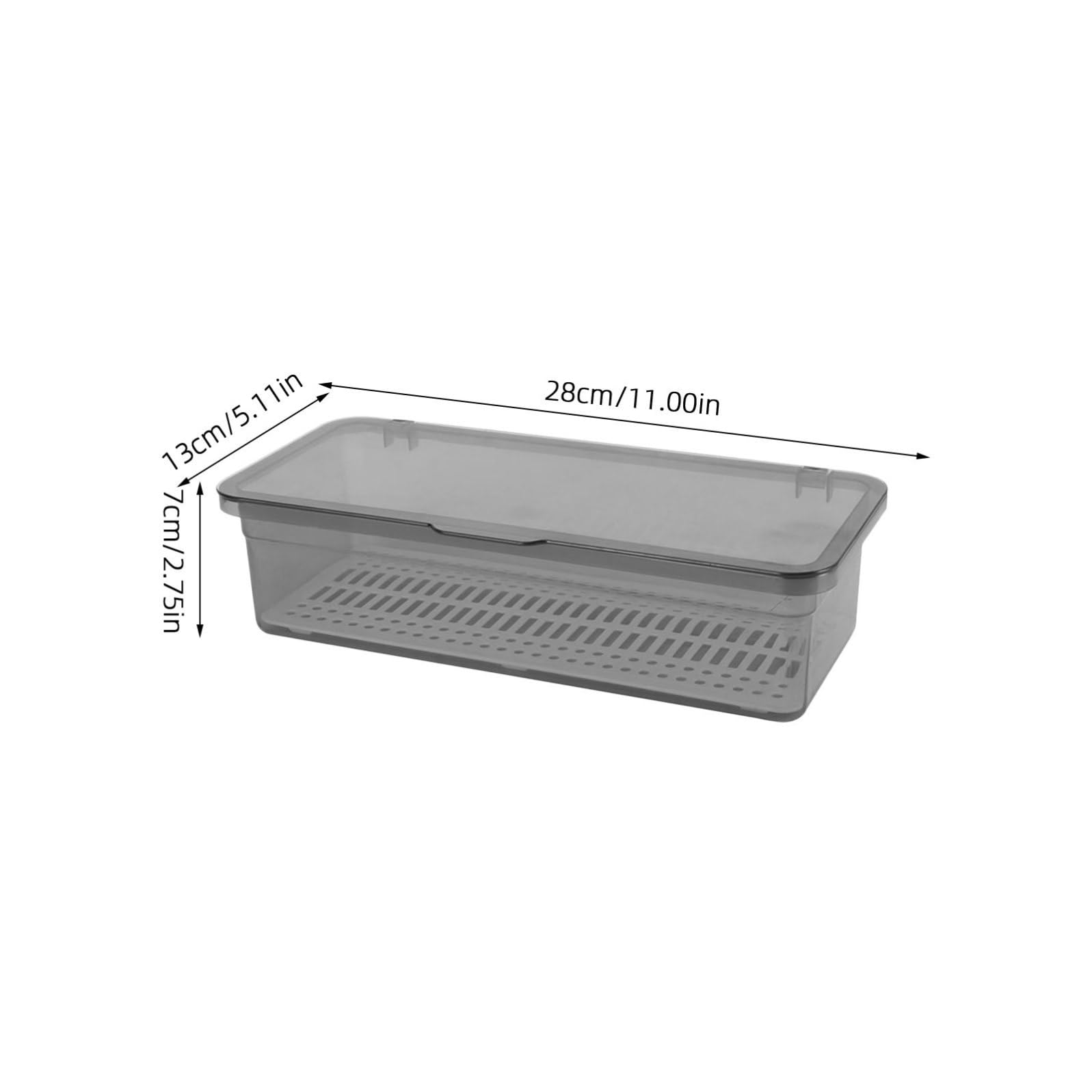 Portaposate da Cucina 2 Pezzi con Coperchio in Pp, Contenitore Rettangolare per Cucchiai e Forchette, Organizer per Cassetto, Capienza Grande e Facile da Pulire