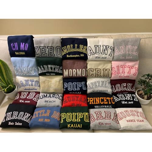 Custom Embroidered Sweatshirts & Hoodies, Design Your Own, Personalized For Everyone, Custom Text On Sleeve2