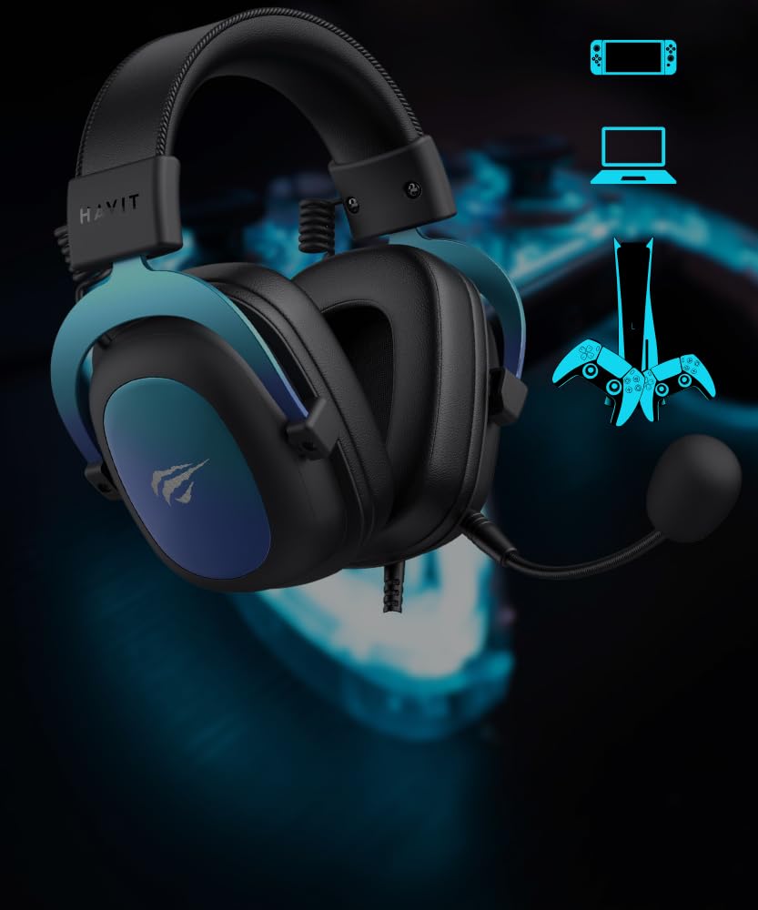 havit H2002U Pro: Przewodowy zestaw słuchawkowy do gier PS4, PS5, PC, zapewniający wciągające wrażenia dźwiękowe