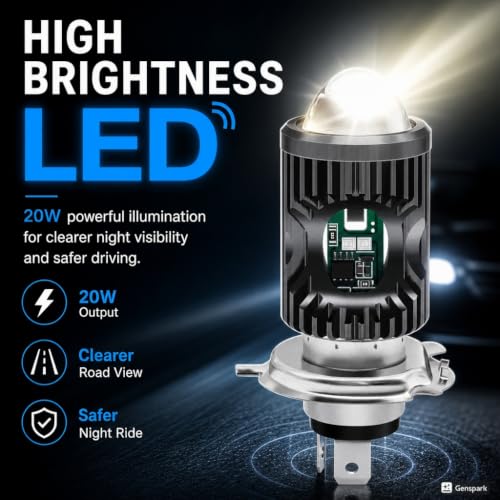 Image of LIU HJG H4 LED Headlight Bulb 20W Waterproof Police Style Multi Color Light for Bikes & Cars, High Brightness White Yellow Red Blue Universal (1 piece)